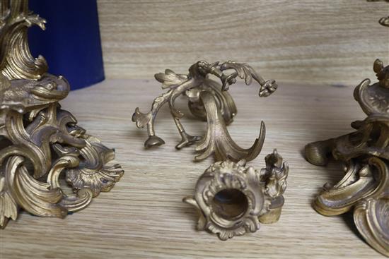 A pair of bronze and ormolu candelabra